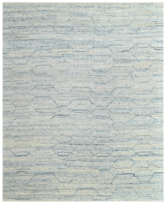 Hand Knotted Wool Area Rug Geometric Abstract