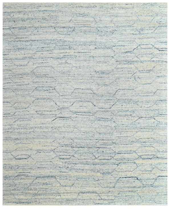 Hand Knotted Wool Area Rug Geometric Abstract