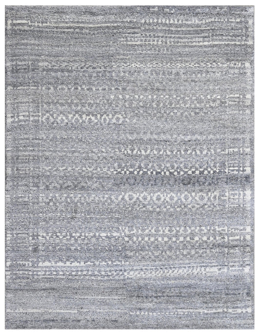 Silver Vintage Hand Knotted Wool Rug