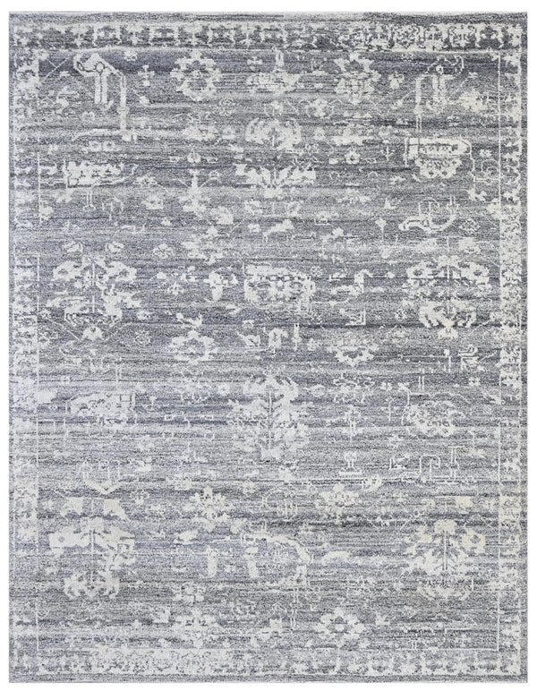 Tropical Grey Hand Knotted Wool Rug