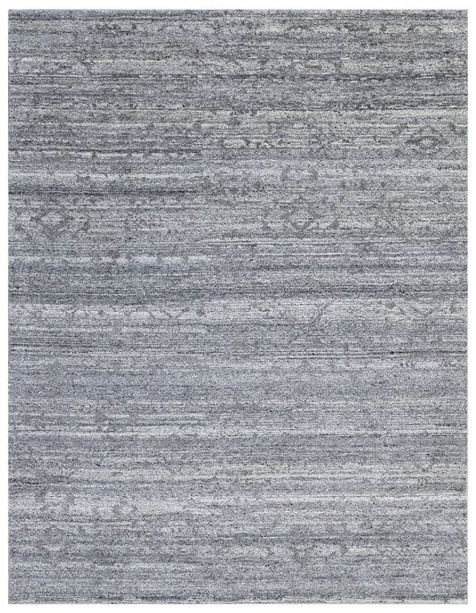 Vintage Silver Hand Knotted Wool Rug