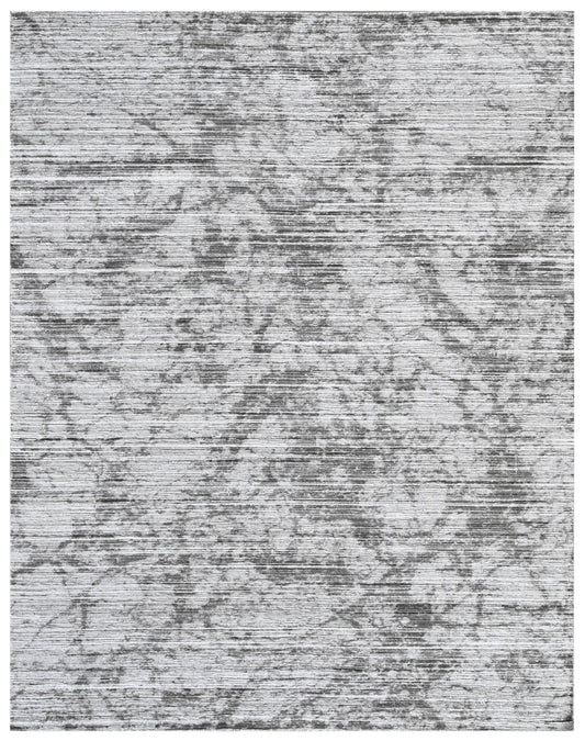 White Taupe Distressed Hand Woven Rug