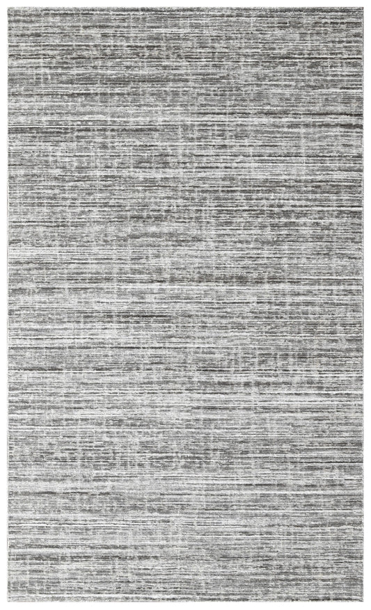 Ivory Taupe Linear Striated Hand Woven Rug
