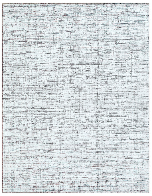 Black White Linear Striated Hand Woven Rug