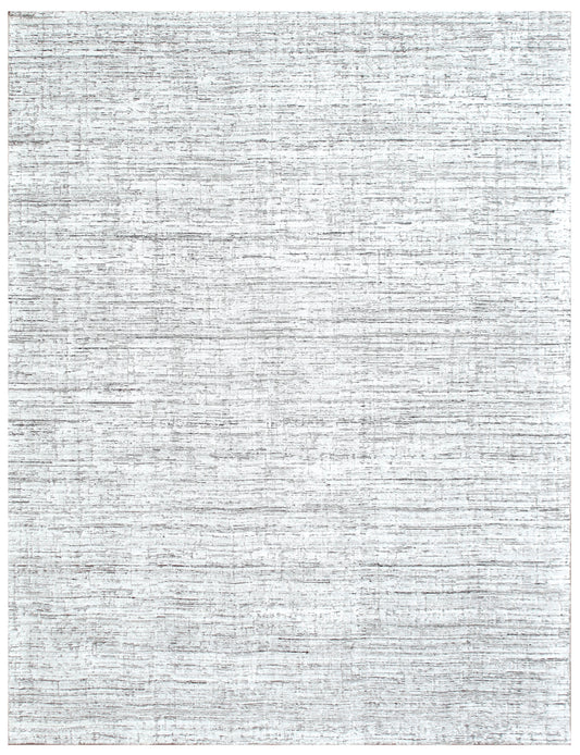 Taupe White Linear Striated Hand Woven Rug