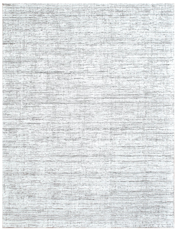 Taupe White Linear Striated Hand Woven Rug