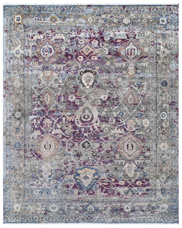 OTIS Blue Red Hand Knotted Wool Carpet