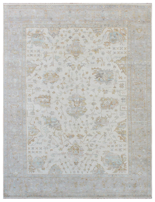 Beige Camel Octa Hand Knotted Wool Rug
