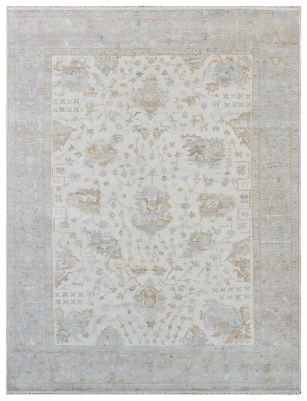 Beige Camel Octa Hand Knotted Wool Rug