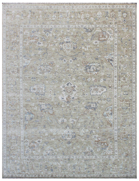 Light Brown Octa Hand Knotted Wool Rug