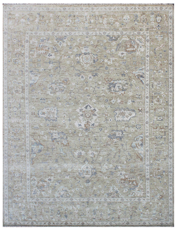 Light Brown Octa Hand Knotted Wool Rug