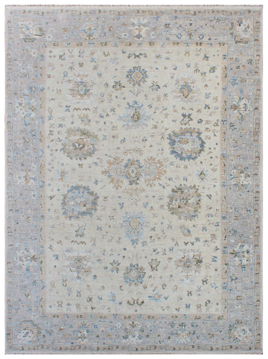 Luxury Silver Grey Oushak Rug – Hand Knotted Vintage Oriental Area Carpet