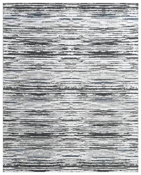Slate Drift Grey Abstract Hand Knotted Rug