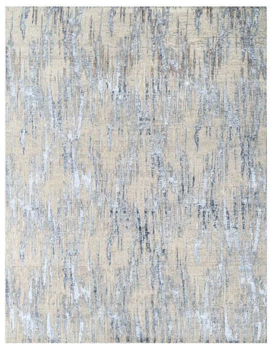Golden Veil Beige Abstract Hand Knotted Rug