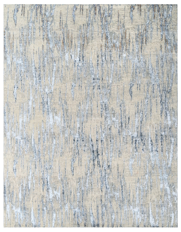 Golden Veil Beige Abstract Hand Knotted Rug