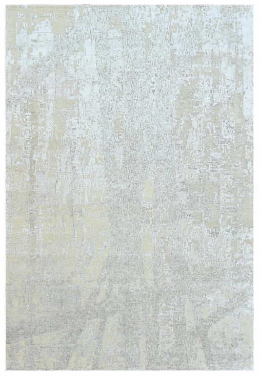 Ivory Sandstone Abstract Hand Knotted Rug