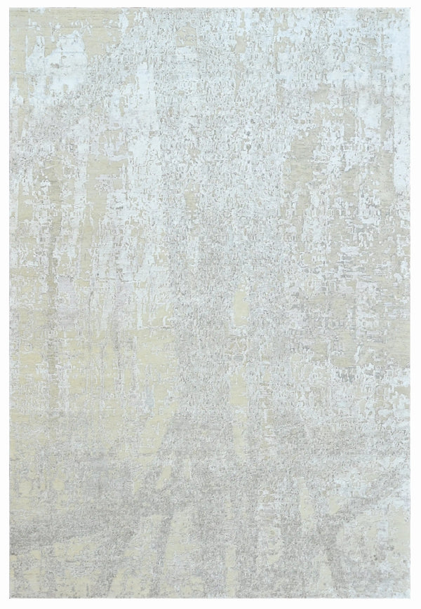 Ivory Sandstone Abstract Hand Knotted Rug