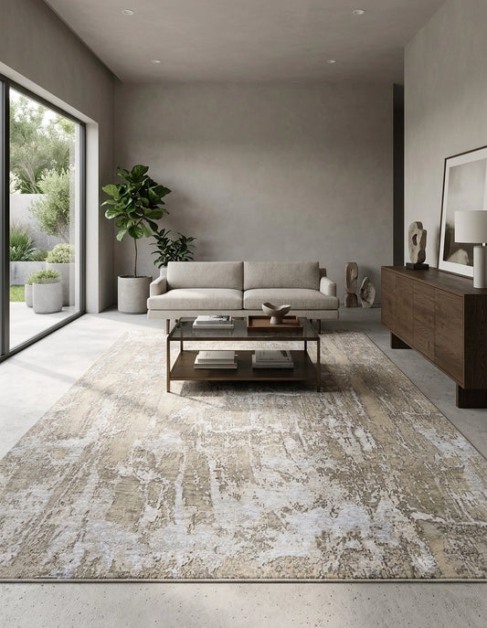 Luxury Metallic Abstract Hand Knotted Carpet