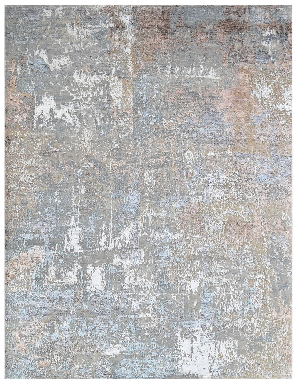 Tropical Blue Copper Hand Knotted Rug