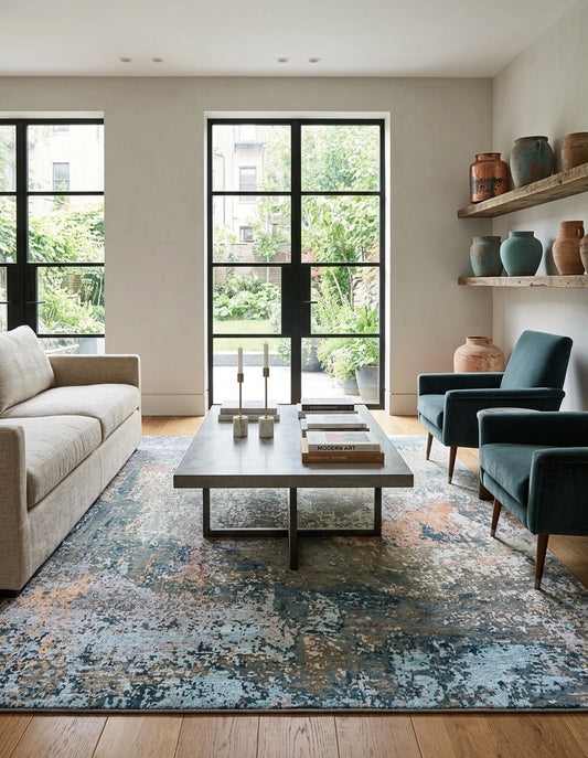 Silver Canvas Bamboo Silk & Wool Rug