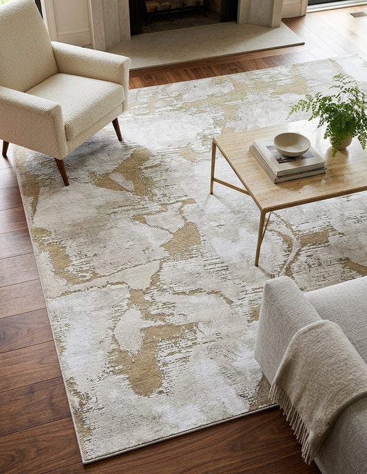 Beige Cloud Bamboo Silk & Wool Rug