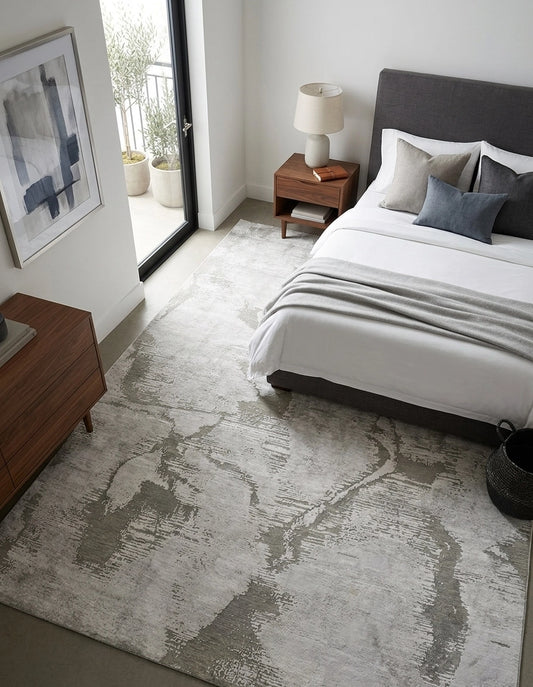 Silver Cloud Bamboo Silk & Wool Rug