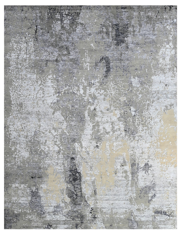 Silver Grey Contemporary Hand Knotted Premium Rug