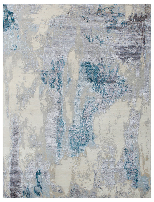 Azure Stone Modern Hand Knotted Premium Bhadohi Carpet