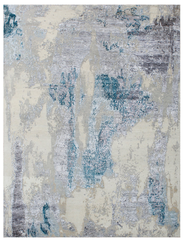 Azure Stone Modern Hand Knotted Premium Bhadohi Carpet