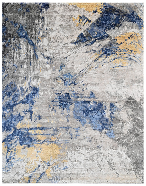 Azure Veil Hand Knotted Bamboo Silk Rug
