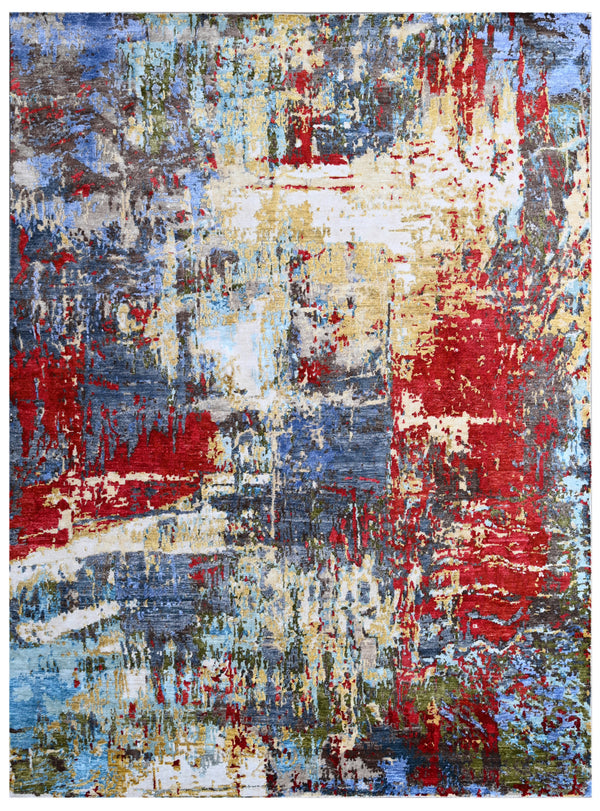 Urban Rhapsody Hand Knotted Multicolored Rug