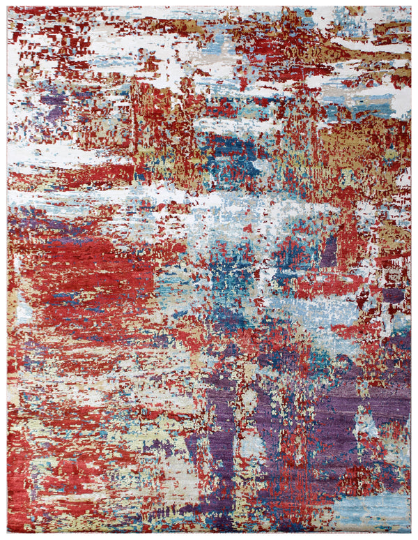 Crimson Canvas Hand Knotted Bamboo Silk Rug