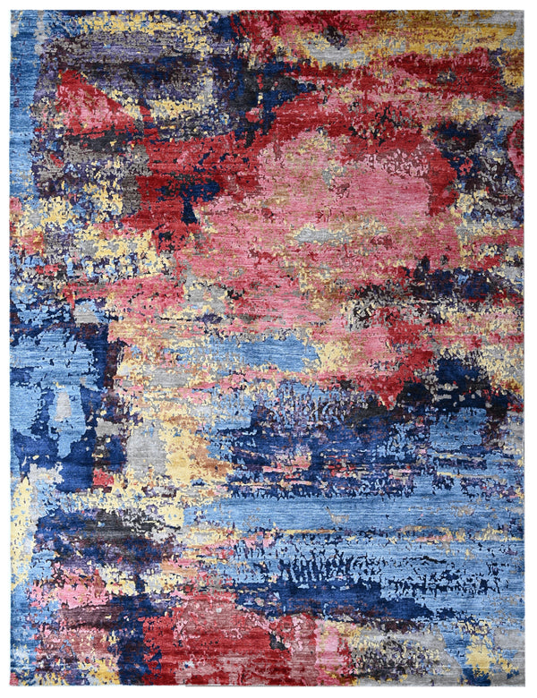 Nocturne Flora Hand Knotted Bamboo Silk Rug