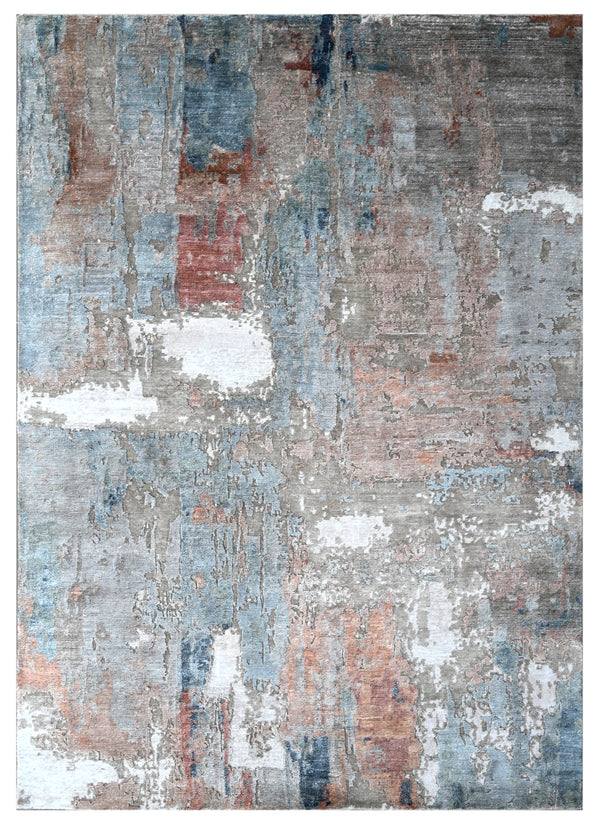 Ocean Ember Hand Knotted Bamboo Silk Rug