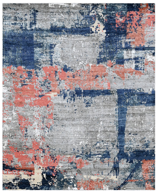 Denim Drift Hand Knotted Bamboo Silk Rug