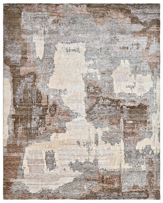 Linen Earth Hand Knotted Bamboo Silk Rug