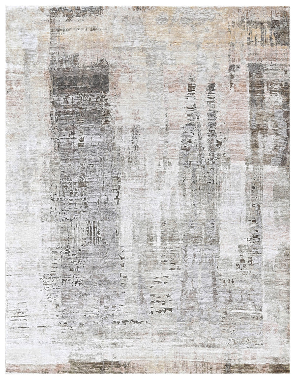Copper Abstract Bamboo Silk Vintage Rug