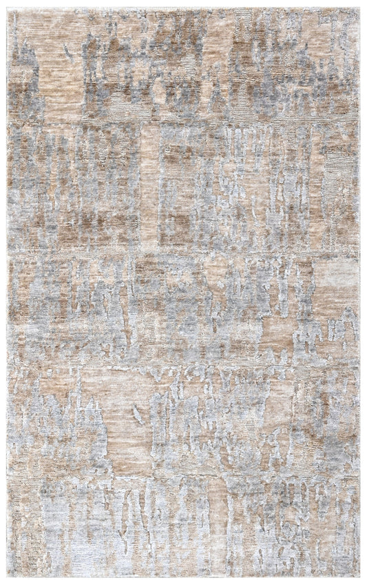 Linen Canvas Hand Knotted Vintage Rug