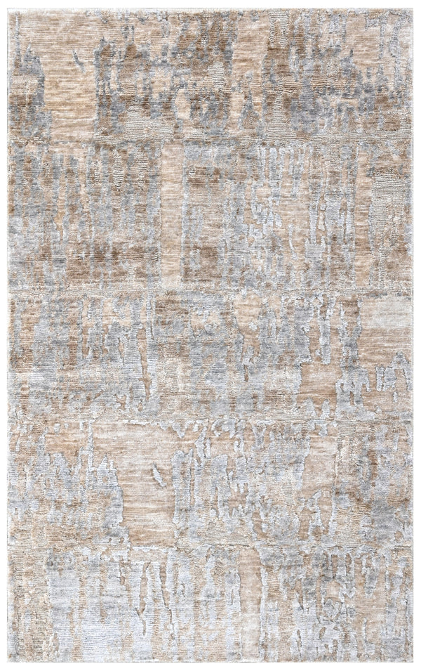 Linen Canvas Hand Knotted Vintage Rug