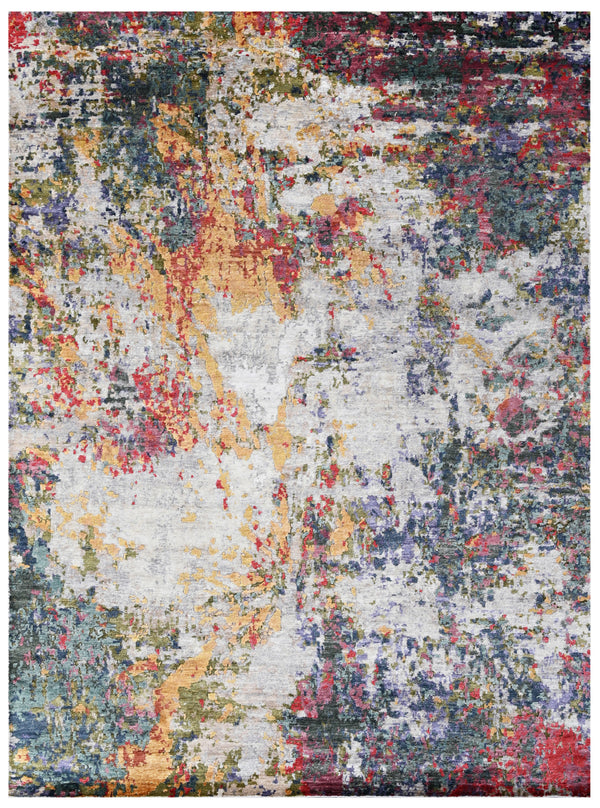 Multi Canvas Hand Knotted Area Rug