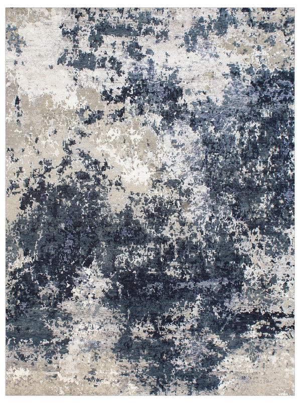 Silver Stormfall Hand Knotted Rug