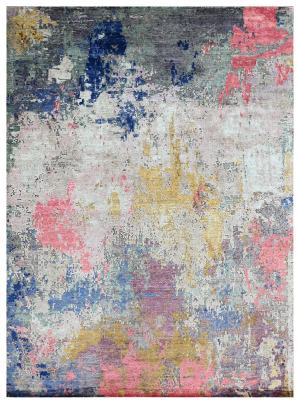 Dreamscape Bloom Hand Knotted Bamboo Silk Rug