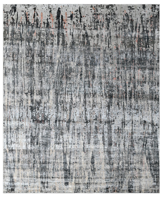 Silver Echo Hand Knotted Bamboo Silk Rug