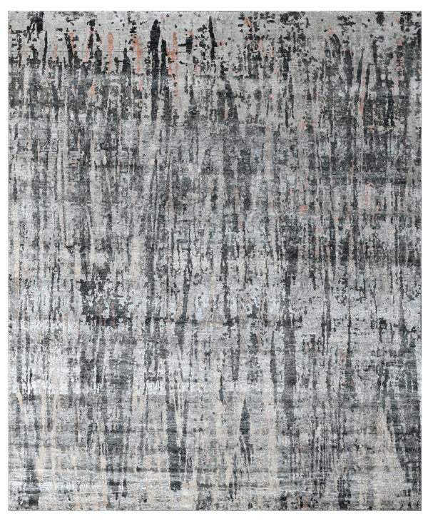 Silver Echo Hand Knotted Bamboo Silk Rug