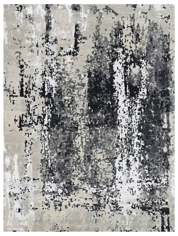 Inkfall Contemporary Designer Hand Knotted Rug