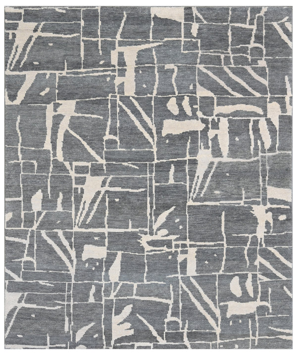 Axel Granite Abstract Grid Hand Knotted Wool Area Rug
