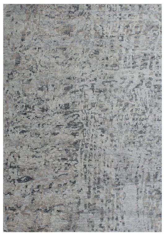 Pewter Abstract Mist Hand Knotted Rug