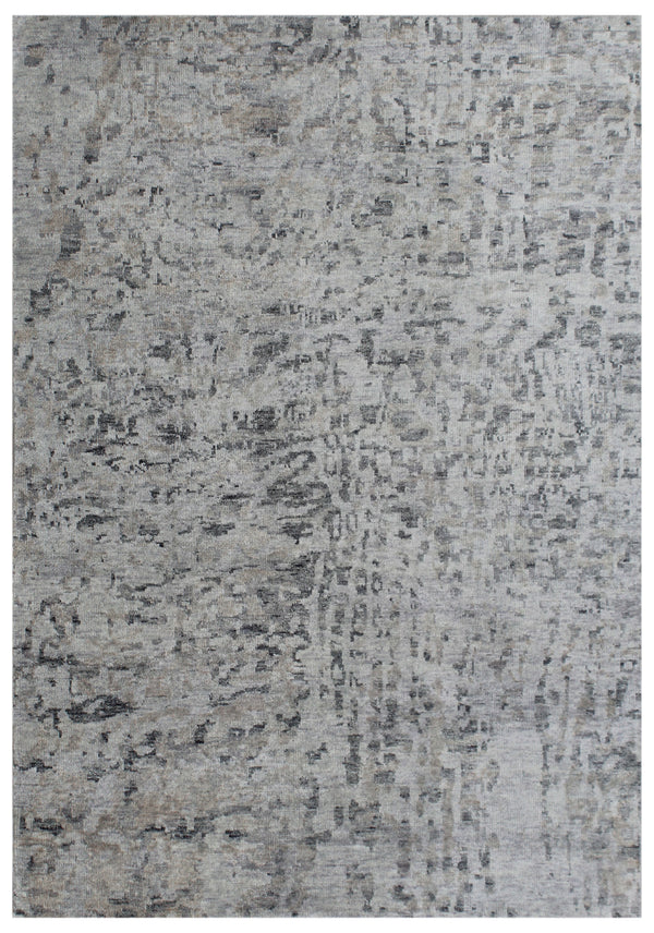 Pewter Abstract Mist Hand Knotted Rug