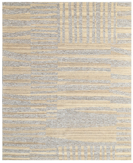 Hand Knotted Wool Area Rug Geometric Abstract