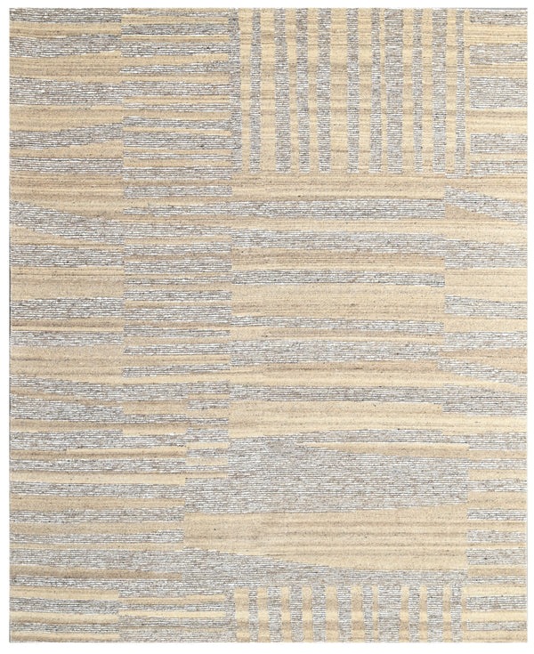 Hand Knotted Wool Area Rug Geometric Abstract